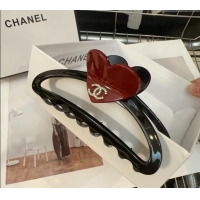 Top Grade Chanel Heart Hair Clip 0912 Black/Red 2024