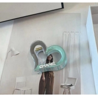 Big Discount Chanel Heart Hair Clip 0912 Green/Grey 2024