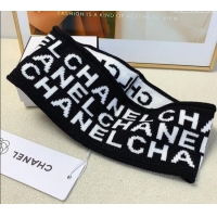 Famous Brand Chanel Knit Headband 1023 White/Black 2024