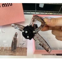 Luxury Discount Miu Miu Rose Bloom Hair Clip 1023 Grey 2024