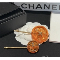Unique Grade Chanel Resin Hair Clip AB9034 Orange 2024