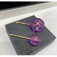 Top Grade Chanel Resin Hair Clip AB9034 Purple 2024