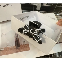 Super Quality Chanel Bow Hair Clip 1023 Black 2024