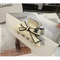Famous Brand Discount Chanel Bow Hair Clip 1023 White 2024