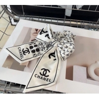 Good Taste Chanel Bow Printed Hair Ring 1023 White 2024