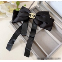 Well Crafted Chanel Bow Hair Clip 1129 Black 2024