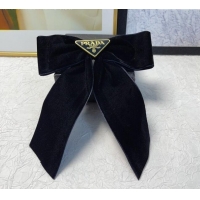 Unique Grade Prada Velvet Bow Hair Clip 1IF154 Black 2024