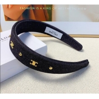 Reasonable Price Celine Denim Headband 1129 Black 2024