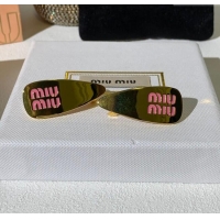 Unique Discount Miu Miu Hair Clip M113004 Gold/Pink 2024 (One Pair)