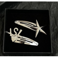 Top Grade Saint Laurent YSL Heart Star Hair Clip 4030 Silver 2025