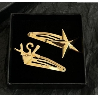 Good Product Saint Laurent YSL Heart Star Hair Clip 4030 Gold 2025