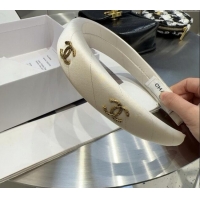 Luxury Cheap Chanel Headband with Metal-Tone CC 0311 White 2025
