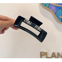 Trendy Design Miu Miu Square Hair Clip with Strass 0311 Black 2025