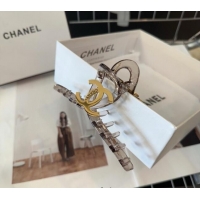 Buy New Cheap Chanel Hair Clip with Metal-Tone CC 0310 Grey 2025
