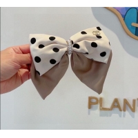 Discount Chanel Dotted Bow Hair Clip 0310 White 2025
