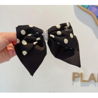 Cheap Chanel Dotted Bow Hair Clip 0310 Black 2025