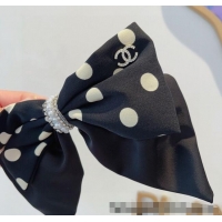 Cheap Chanel Dotted Bow Hair Clip 0310 Black 2025