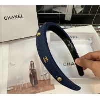 Buy Discount Chanel Denim Headband with Studs 0310 Dark Blue 2025