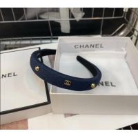 Buy Discount Chanel Denim Headband with Studs 0310 Dark Blue 2025