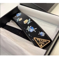 Luxury Classic Prada Flora Hair Clip 0311 Black 2025
