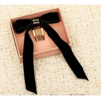 Luxury Classic Miu Miu Bow Hair Clip 0509 Black 2025