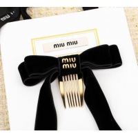 Luxury Classic Miu Miu Bow Hair Clip 0509 Black 2025