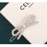 New Product Chanel Strass Bow Hair Clip 0509 Silver 2025