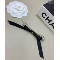 Classic Grade Chanel Hair Clip with Pearls and Black Bow C0509 2025