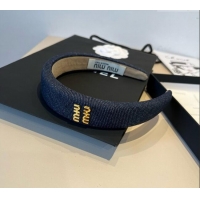 New Stylish Miu Miu Denim Headband 0512 Dark Blue 2025