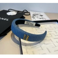 Reasonable Price Miu Miu Denim Headband 0512 Light Blue 2025