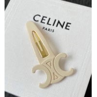 Top Quality Celine Triomphe Hair Clip 0512 White 2025