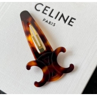 Low Cost Celine Triomphe Hair Clip 0512 Brown 2025