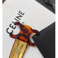 Low Cost Celine Triomphe Hair Clip 0512 Brown 2025