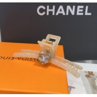 New Luxury Louis Vuitton LV Heart Hair Clip 0512 Beige 2025