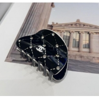 Well Crafted Chanel Quilted Hair Clip with Strass 12077 Black 2025