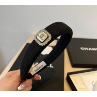 Luxury Classic Chanel Headband with CC Pearls 0512 Black 2025