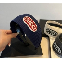 Best Inexpensive Gucci Knit Headband 0512 Navy Blue 2025