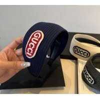 Best Inexpensive Gucci Knit Headband 0512 Navy Blue 2025