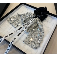 Good Looking Miu Miu Bow Hairring with Sequins 2108 Black 2025