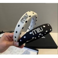 Low Cost Miu Miu Dotted Headband 0513 White 2025