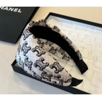Shop Inexpensive Celine Logo Wide Headband 0513 White 2025