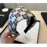 Shop Inexpensive Celine Logo Wide Headband 0513 White 2025