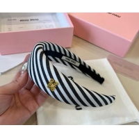 Grade Quality Miu Miu Striped Headband 0513 Black 2025