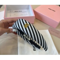 Grade Quality Miu Miu Striped Headband 0513 Black 2025