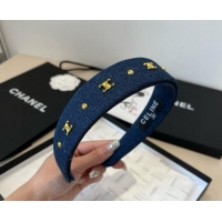 Discount Celine Denim Studs Headband 0513 Navy Blue 2025