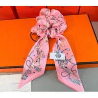 Low Cost Hermes Key Twilly Silk Bandeau Scarf and Hairring Set 4023 Pink 2025