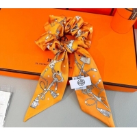 Discount Hermes Key Twilly Silk Bandeau Scarf and Hairring Set 4023 Orange 2025