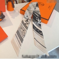 New Cheap Hermes Festival des Amazones Bandana Twilly Silk Bandeau Scarf 5x86.5cm H4001 Beige 2025