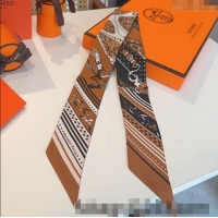 Top Quality Hermes Festival des Amazones Bandana Twilly Silk Bandeau Scarf 5x86.5cm H4001 Orange 2025