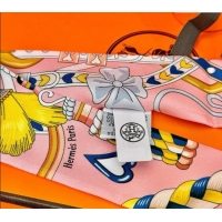 Buy Classic Hermes Harnais de Coeur Twilly Silk Bandeau Scarf 5x86cm H4002 Pink 2025